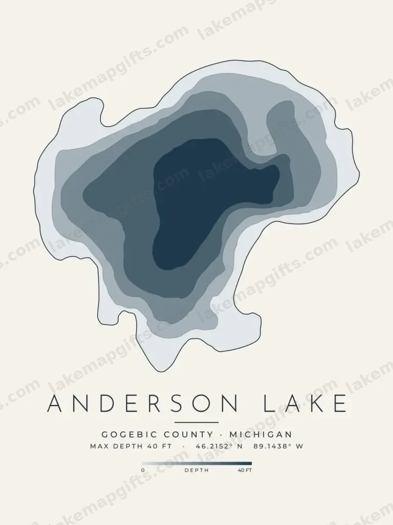 Anderson Lake depth map