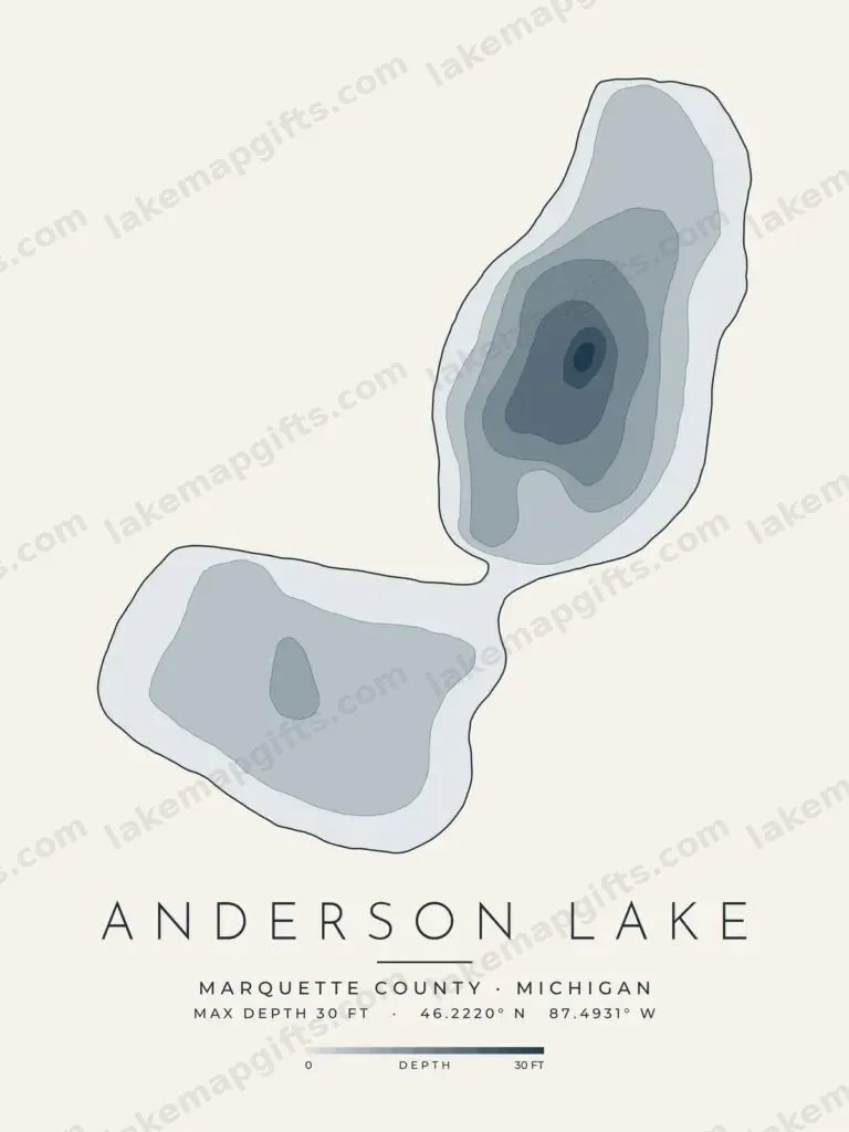 Anderson Lake depth map