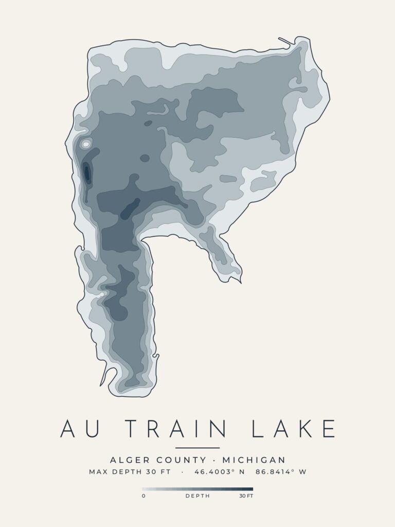 Au Train Lake depth map