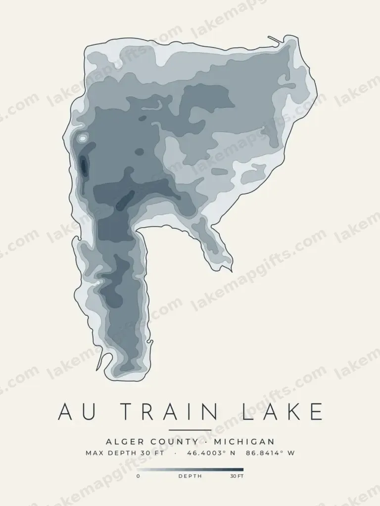 Au Train Lake depth map