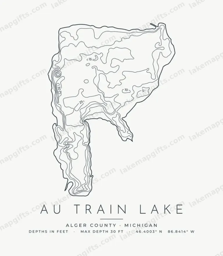 Au Train Lake depth contours design