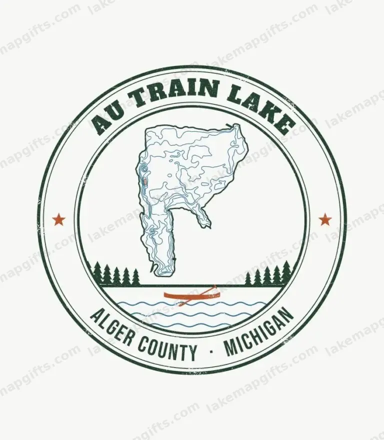 Au Train Lake vintage badge design