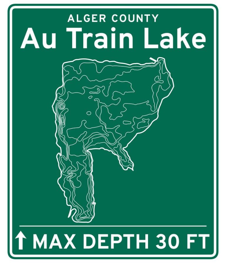 Au Train Lake road sign design