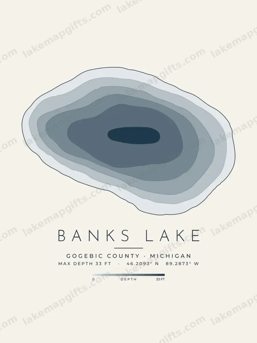 Banks Lake depth map