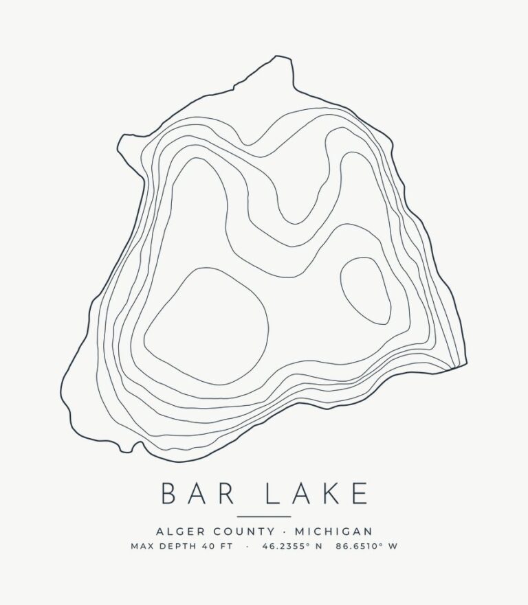 Bar Lake contour map design