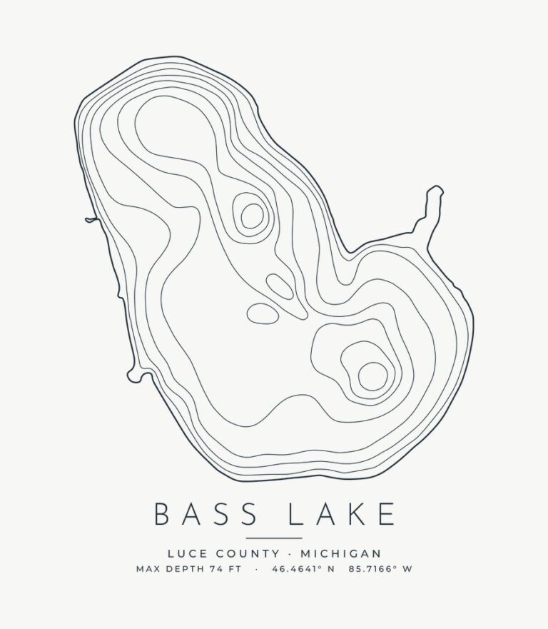 Bass Lake contour map design