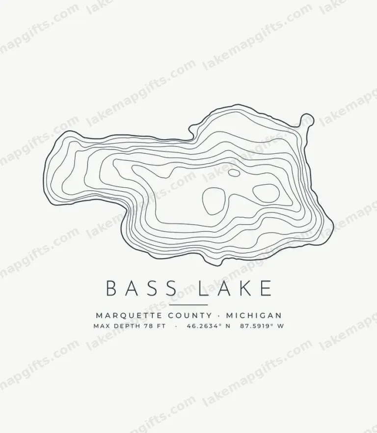 Bass Lake contour map design