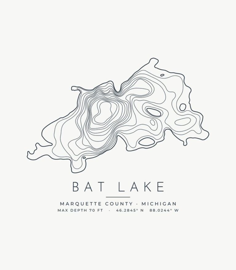 Bat Lake contour map design