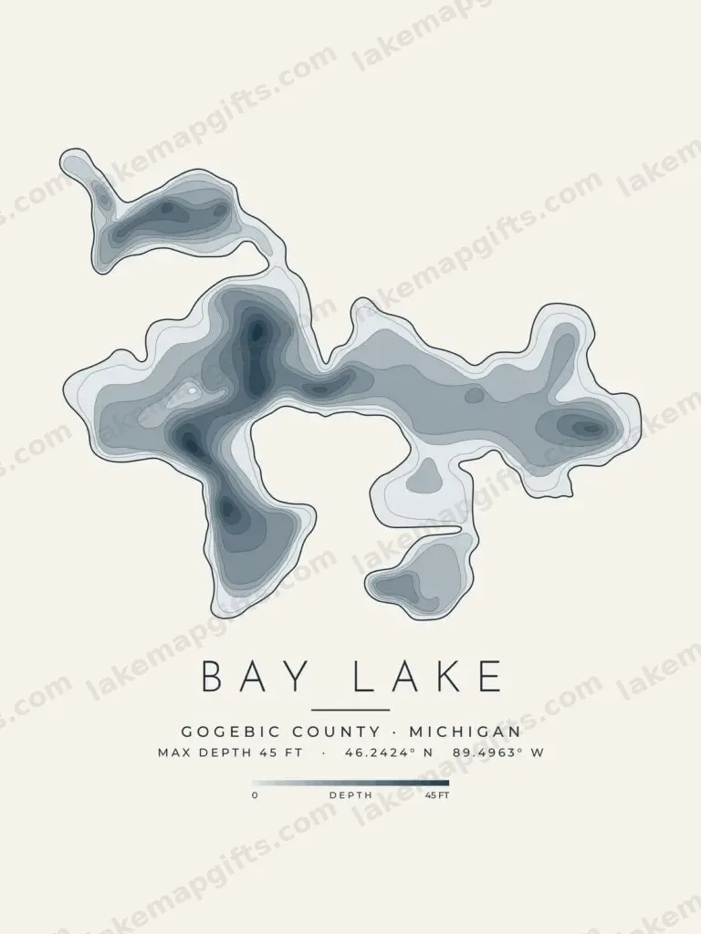 Bay Lake depth map