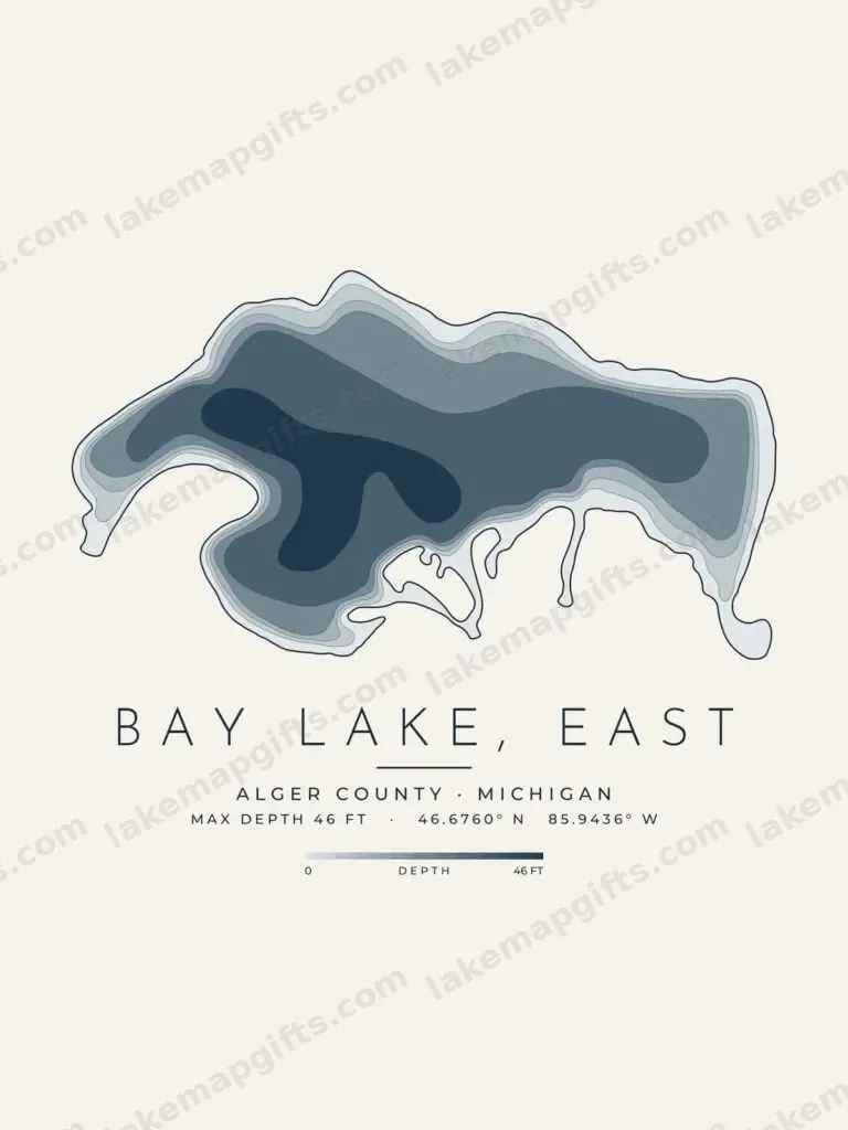 Bay Lake, East depth map