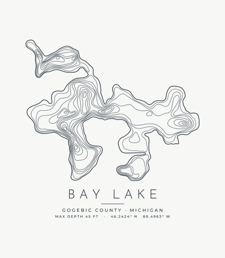 Bay Lake contour map design