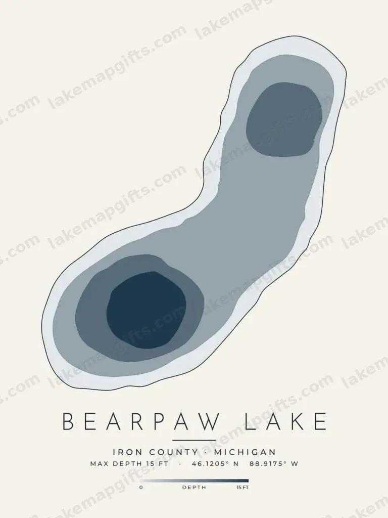 Bearpaw Lake depth map