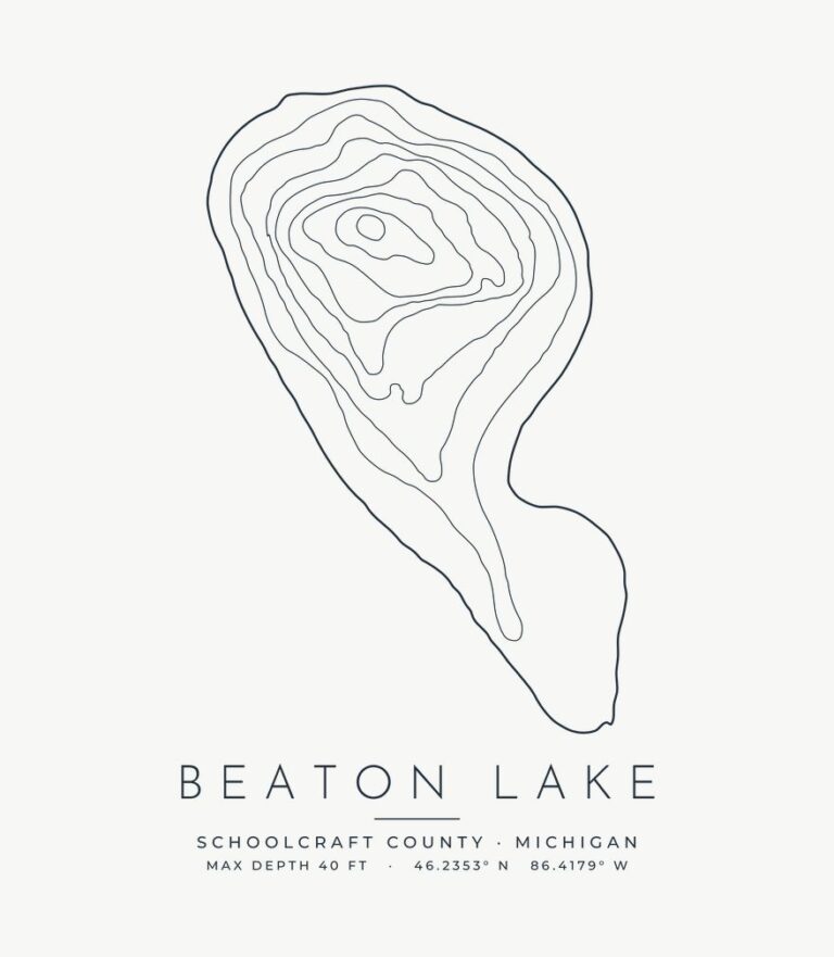 Beaton Lake contour map design