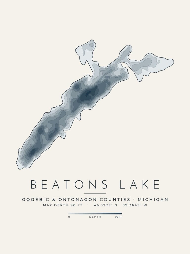 Beatons Lake depth map