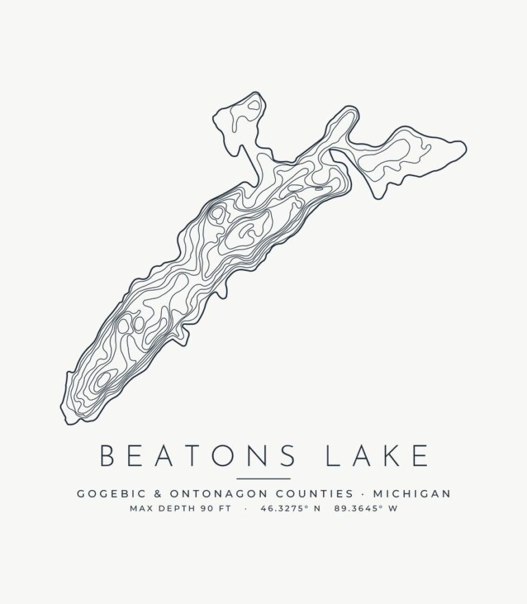 Beatons Lake contour map design