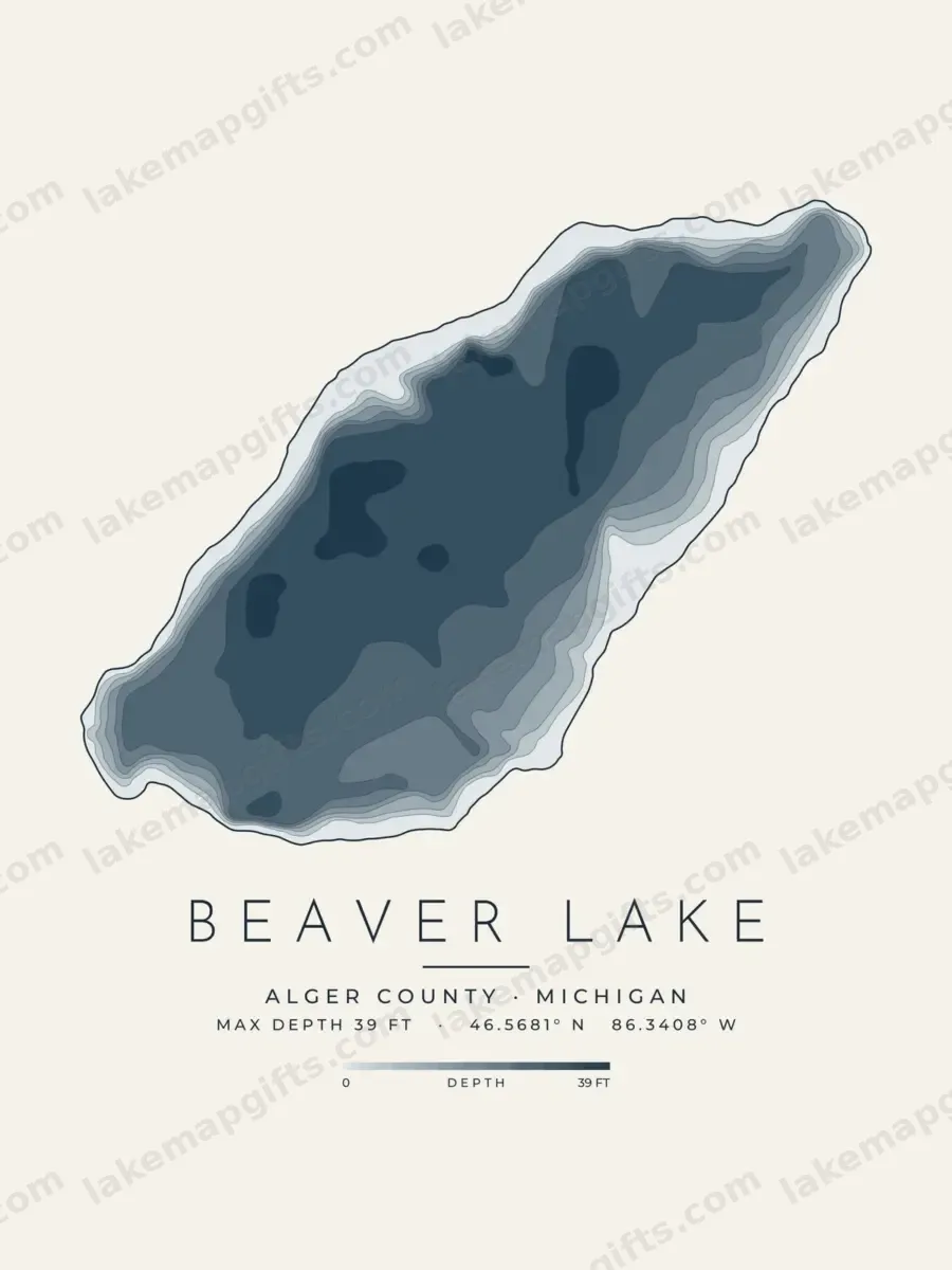 Beaver Lake depth map