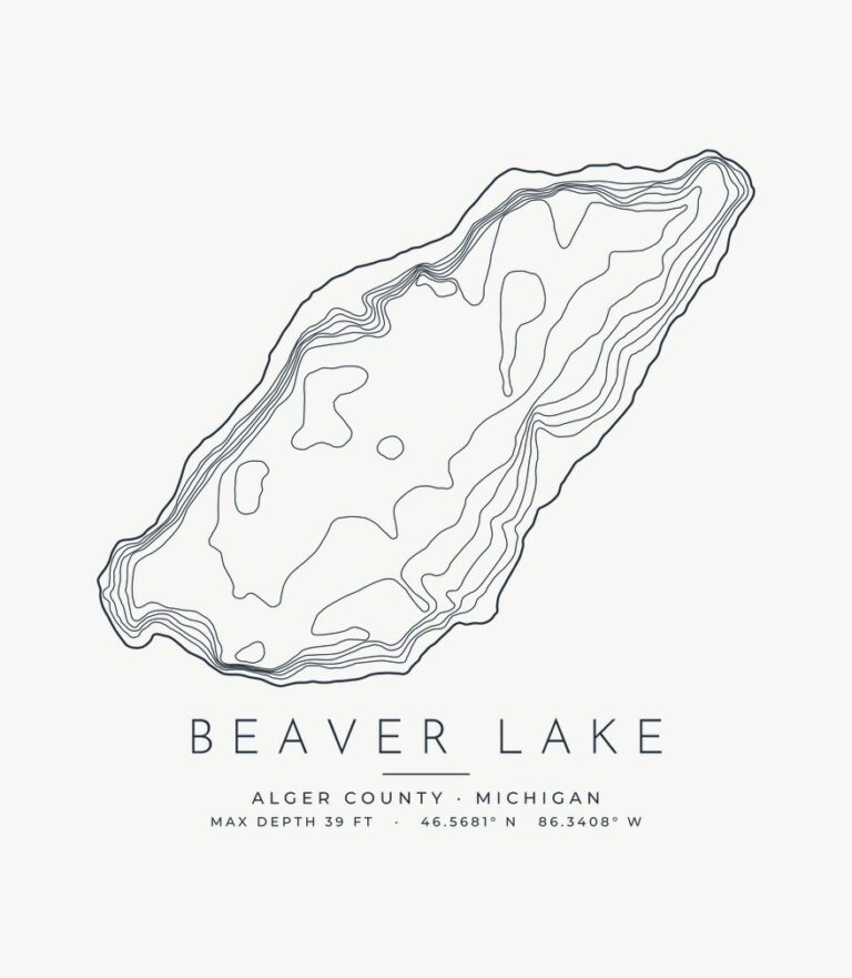 Beaver Lake contour map design