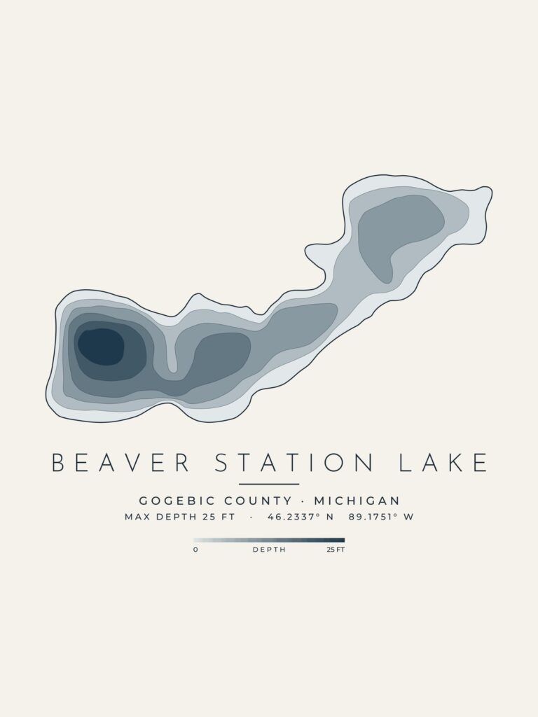 Beaver Station Lake depth map