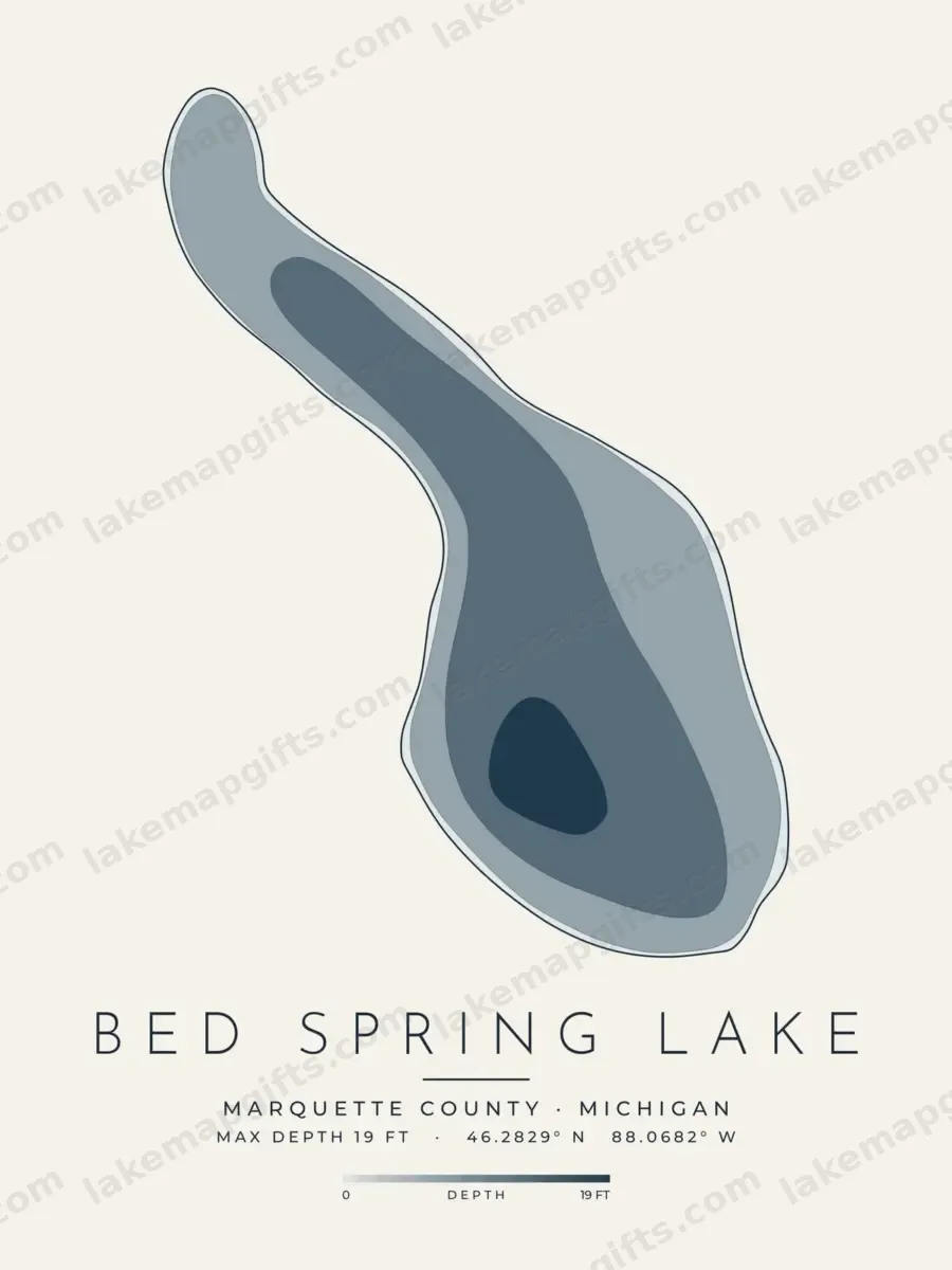 Bed Spring Lake depth map