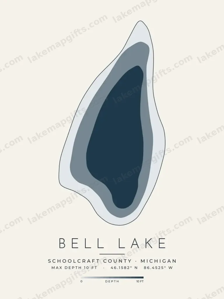 Bell Lake depth map