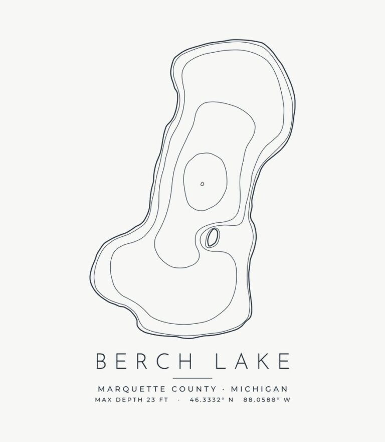 Berch Lake contour map design