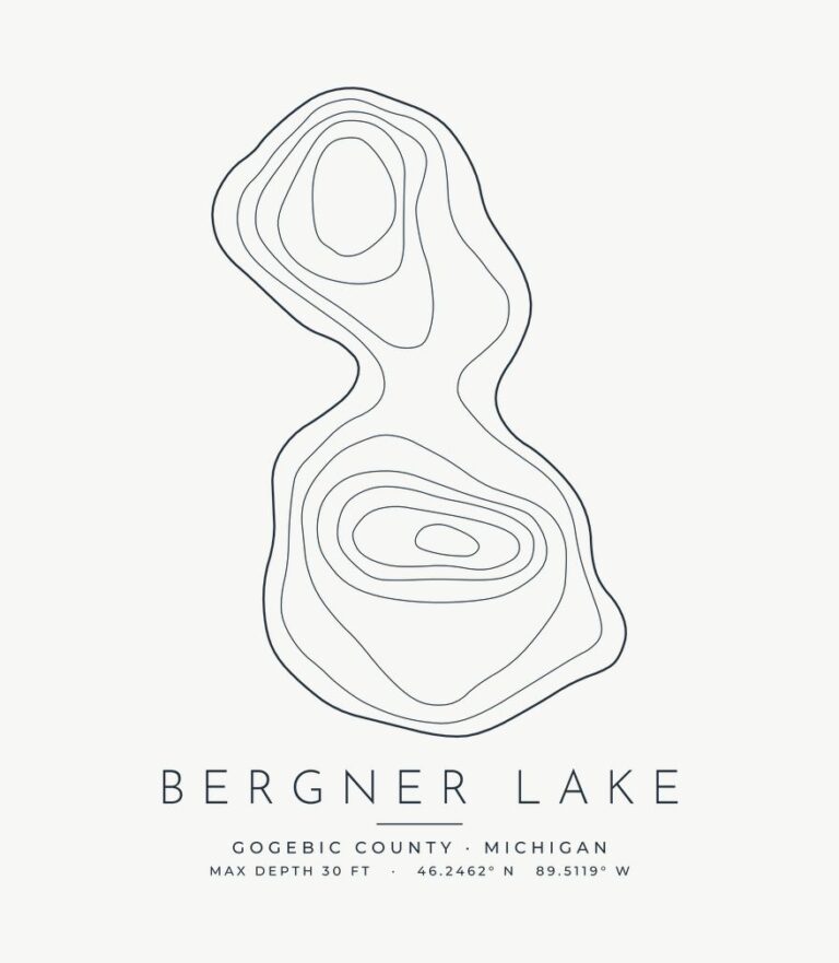 Bergner Lake contour map design
