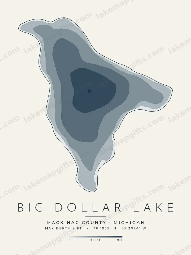 Big Dollar Lake depth map
