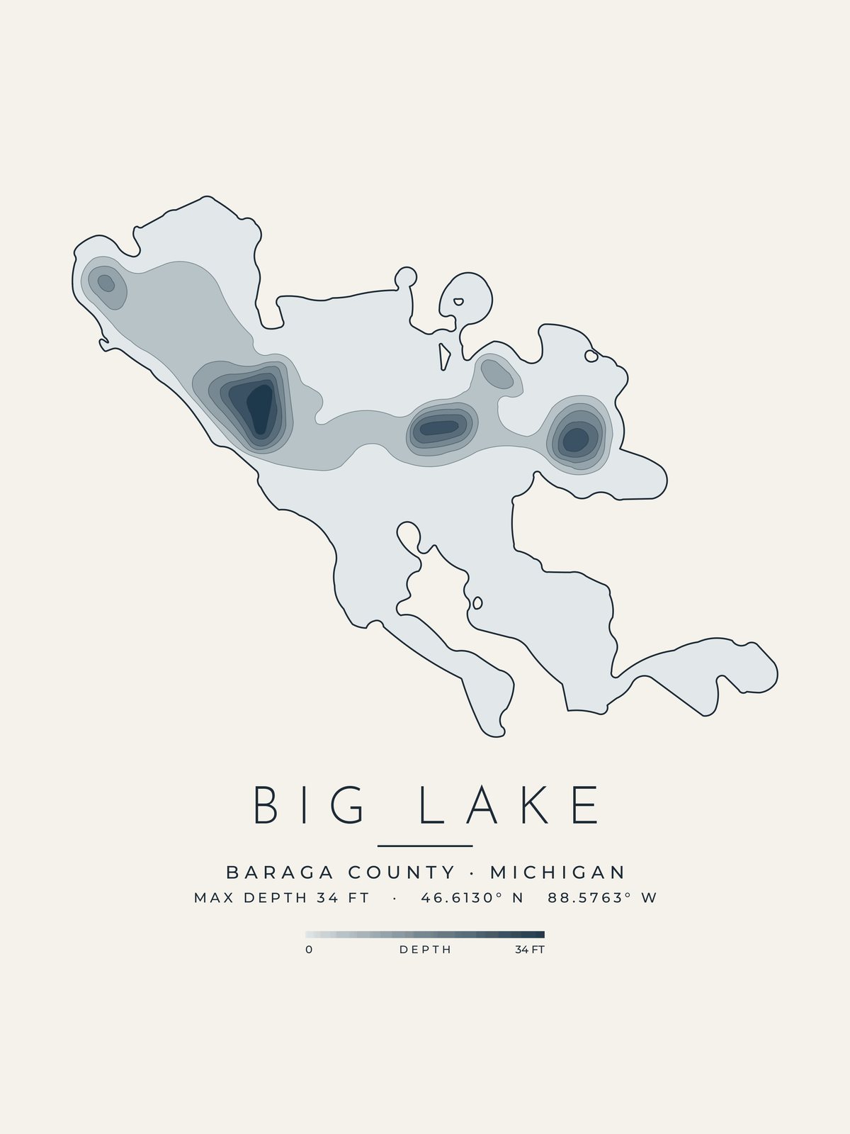 Big Lake depth map