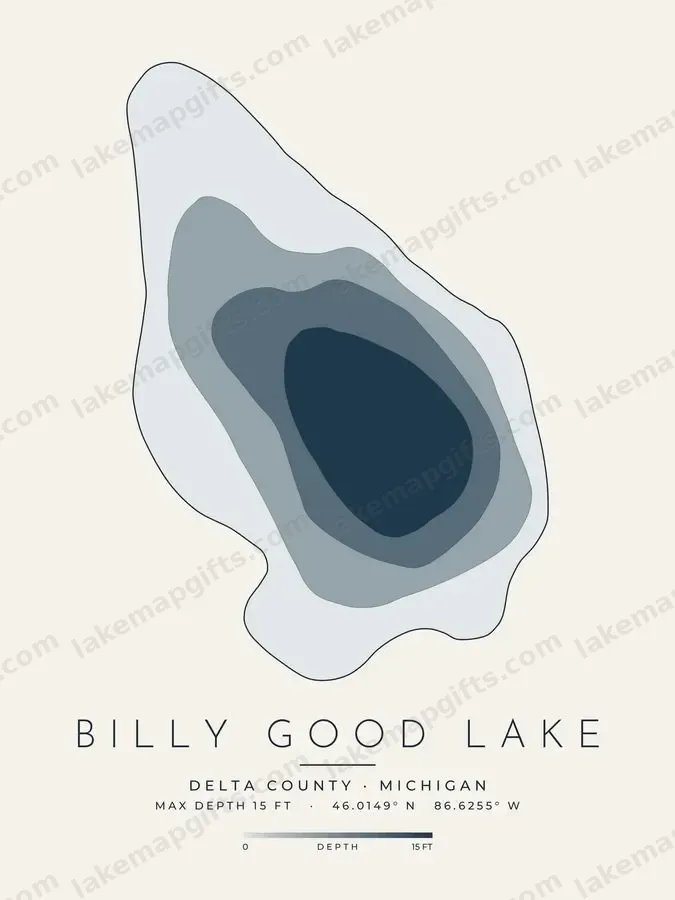 Billy Good Lake depth map print design