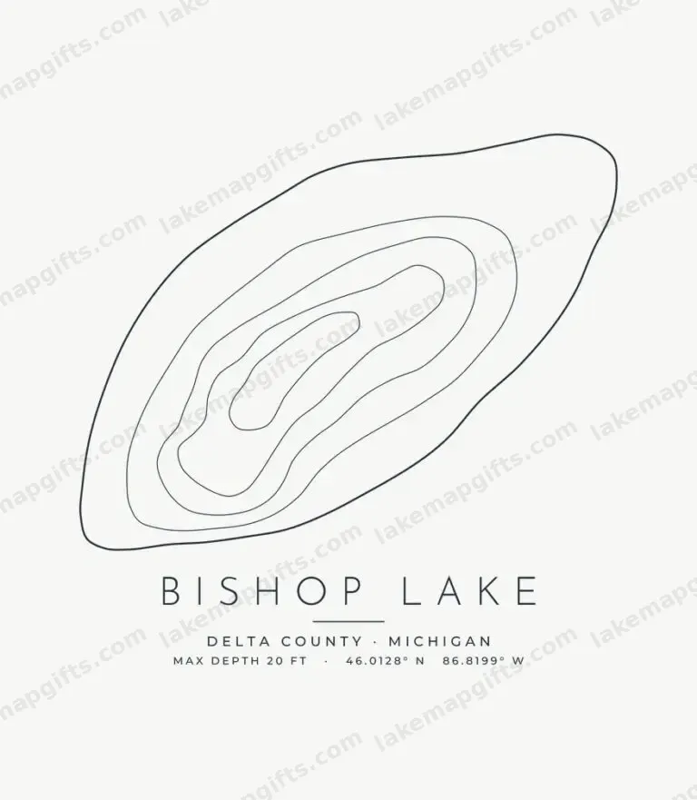 Bishop Lake contour map design