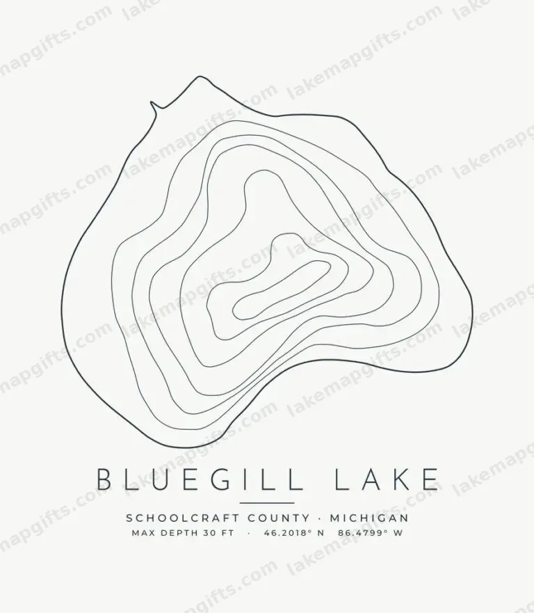 Bluegill Lake contour map design