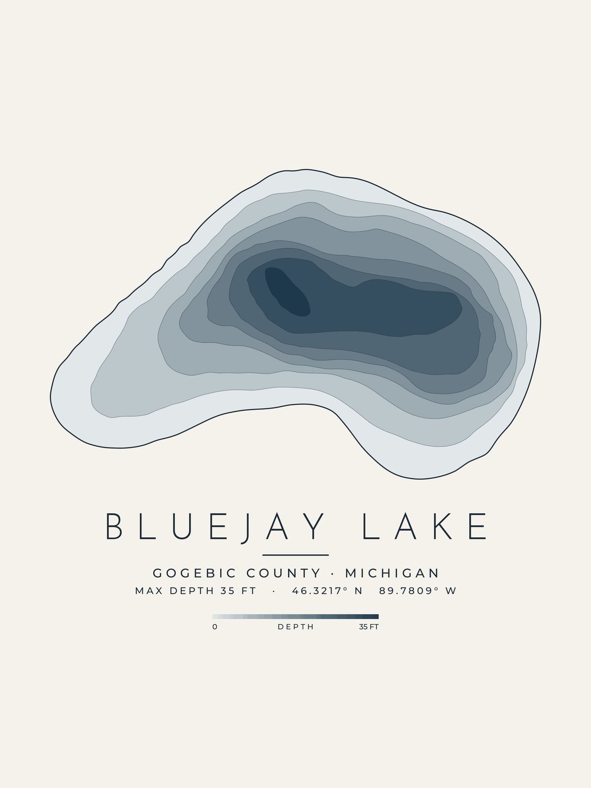 Bluejay Lake depth map