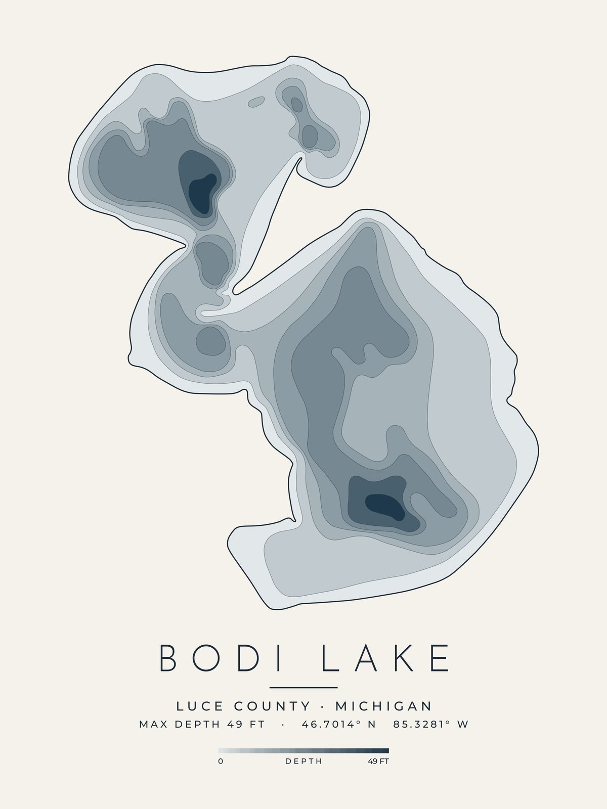 Bodi Lake depth map