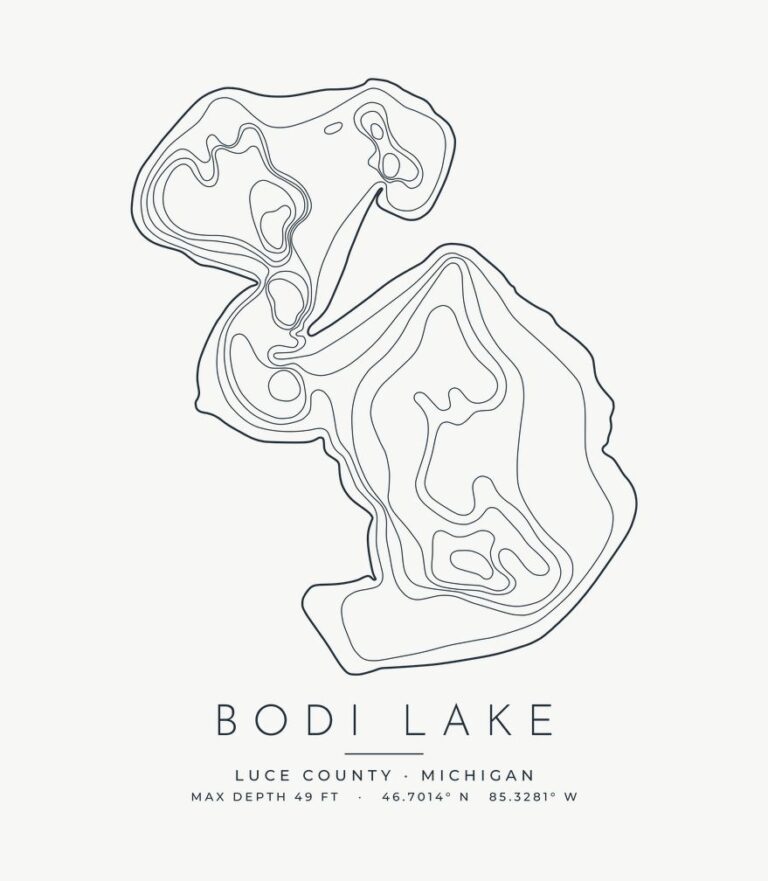 Bodi Lake contour map design