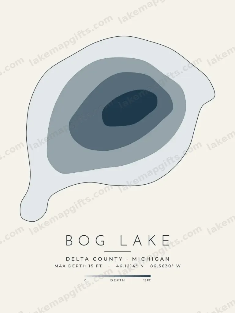 Bog Lake depth map