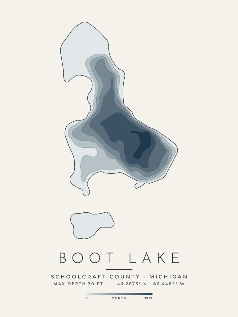 Boot Lake depth map