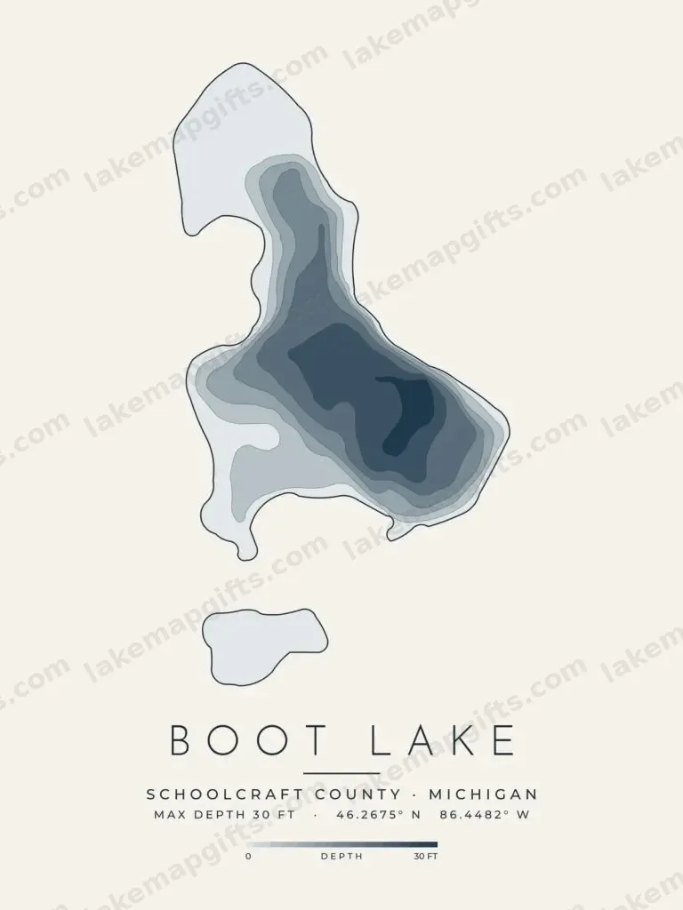 Boot Lake depth map