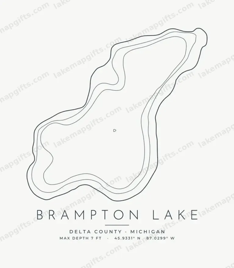 Brampton Lake contour map design