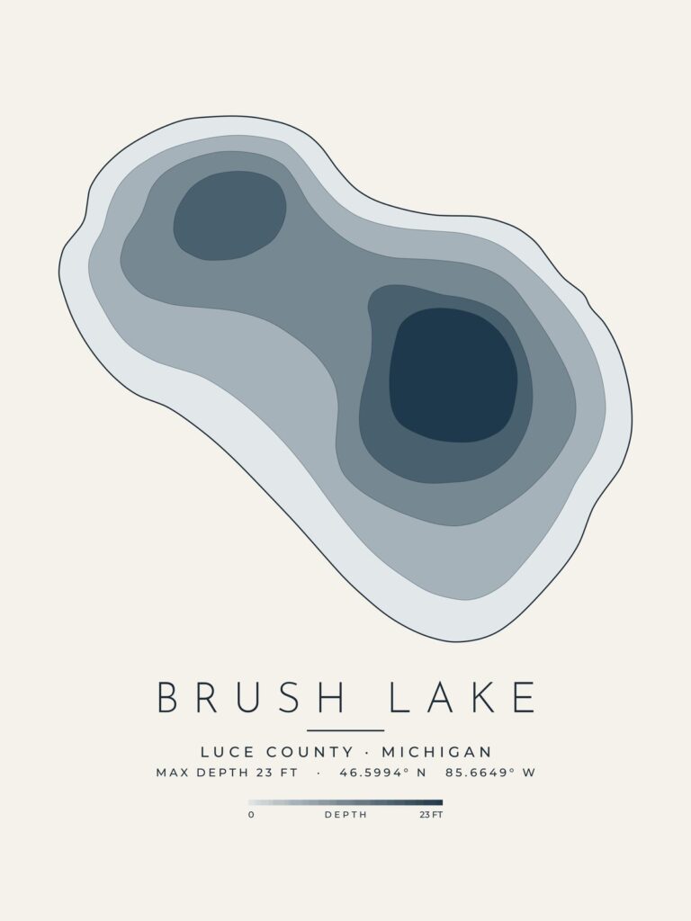 Brush Lake depth map