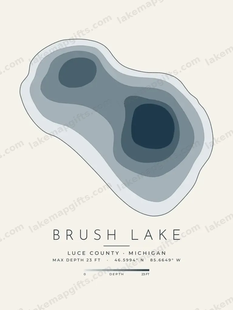 Brush Lake depth map
