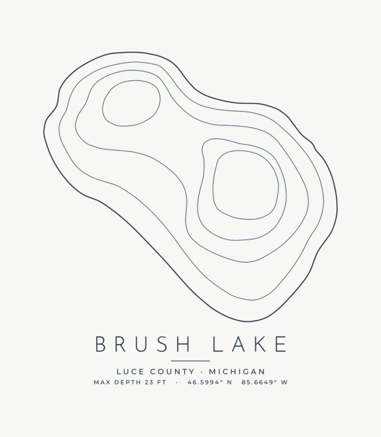 Brush Lake contour map design