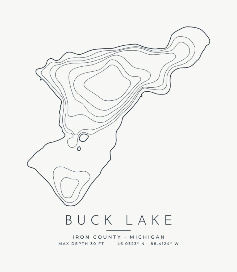 Buck Lake contour map design