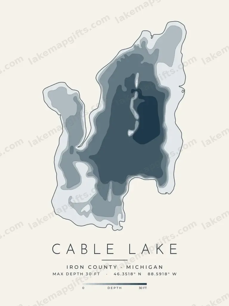 Cable Lake depth map