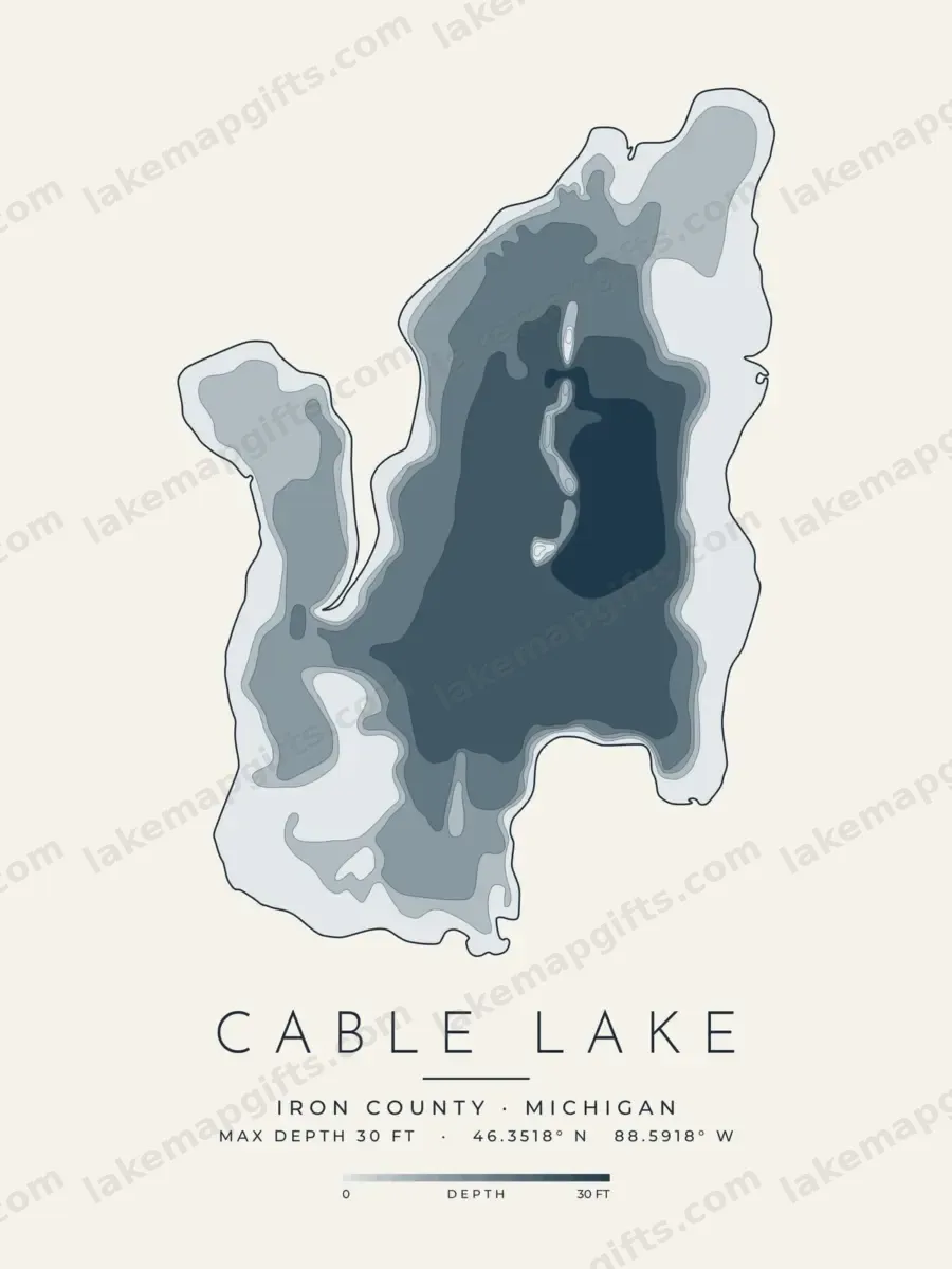 Cable Lake depth map