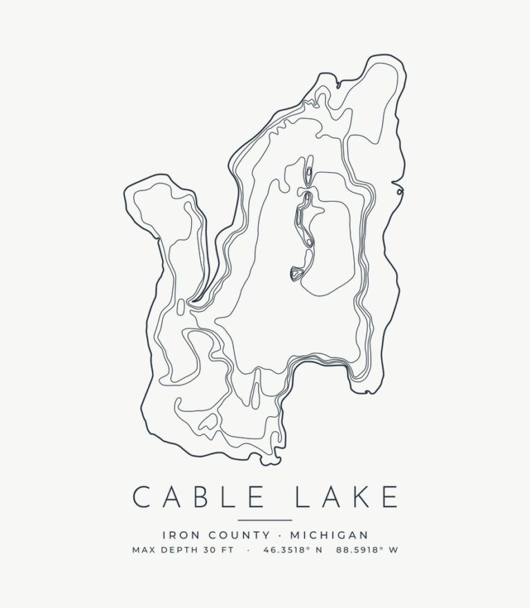 Cable Lake contour map design