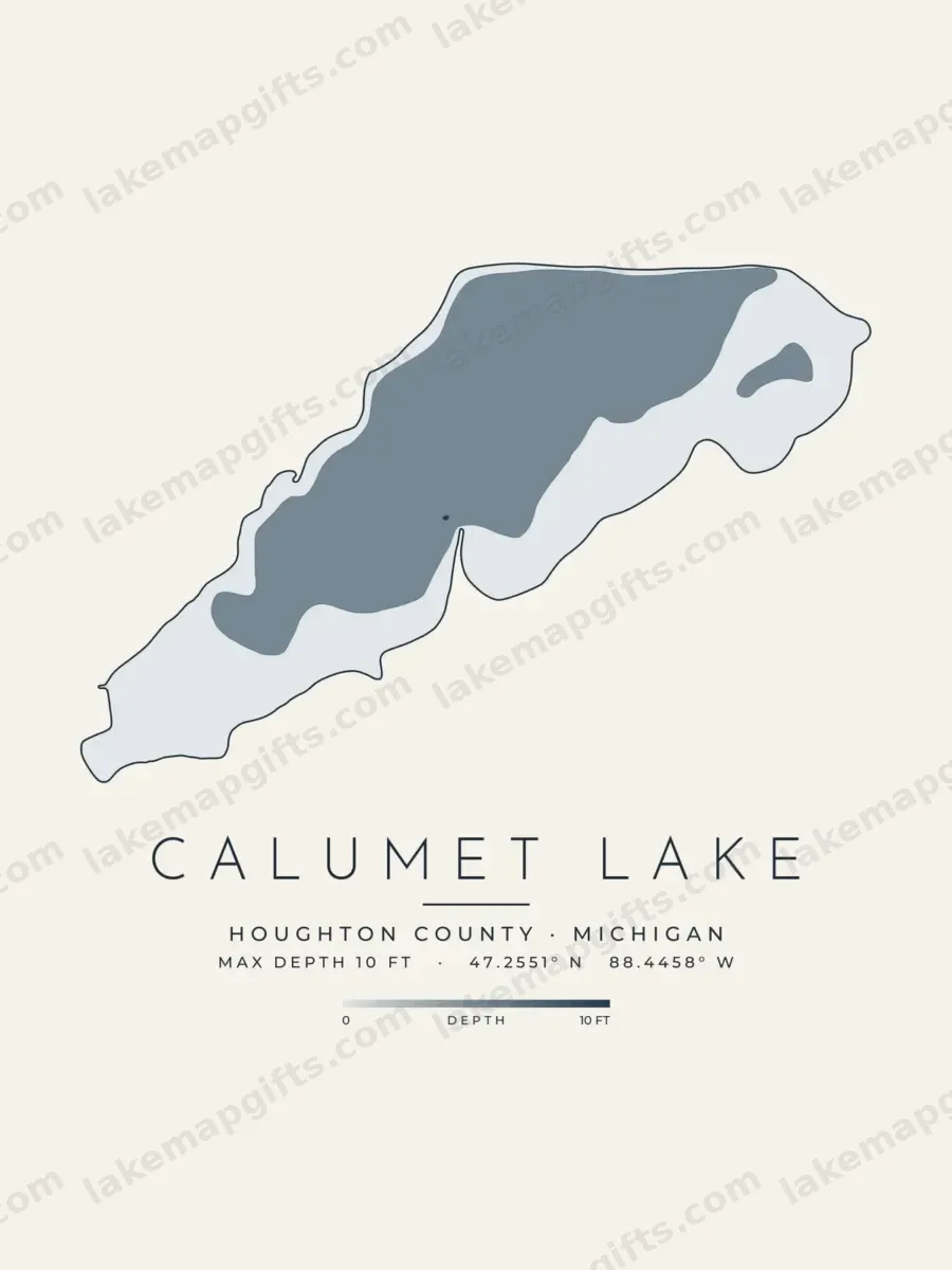 Calumet Lake depth map