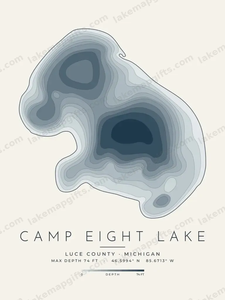 Camp Eight Lake depth map
