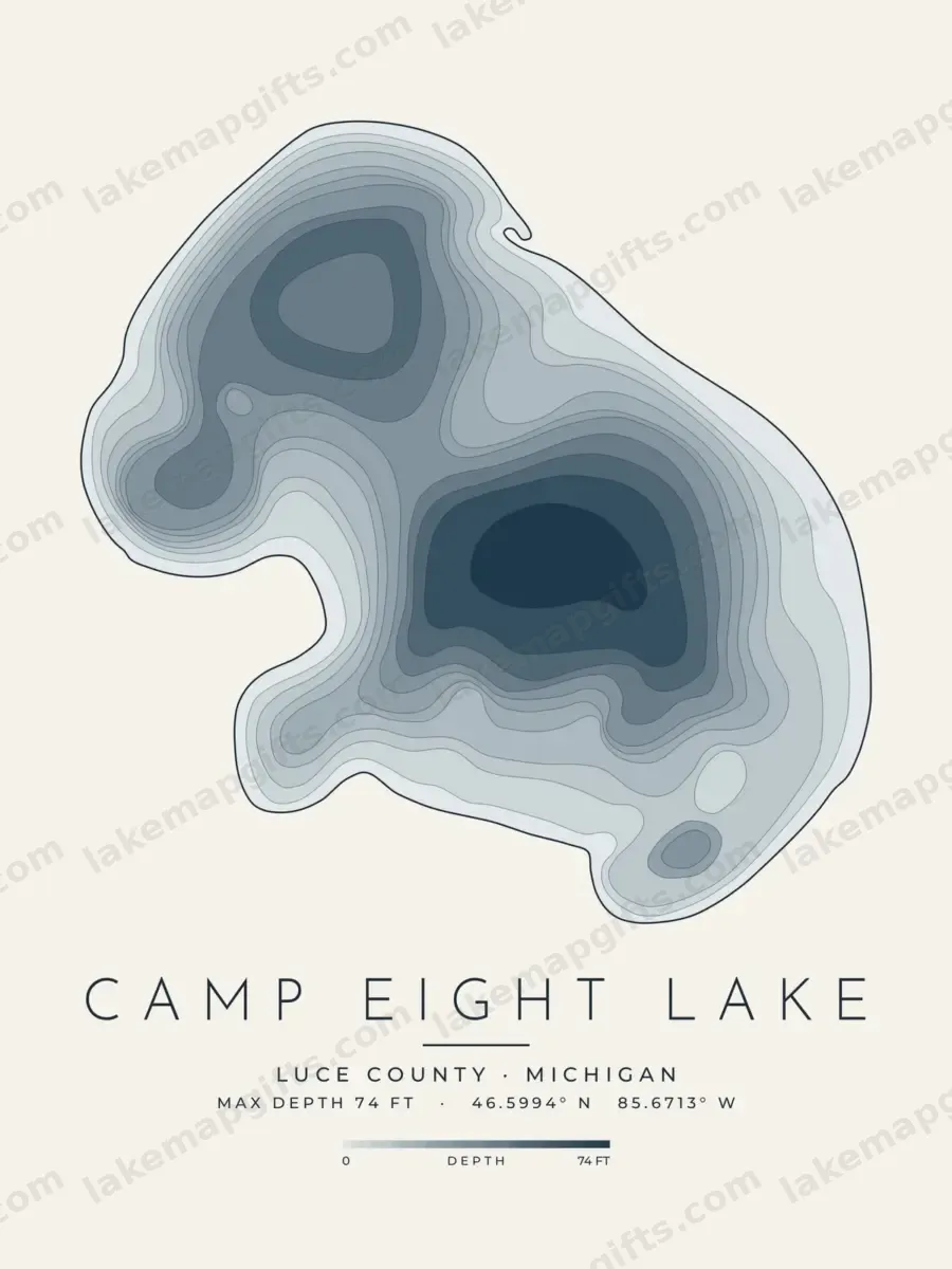 Camp Eight Lake depth map