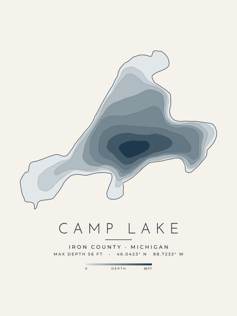 Camp Lake depth map