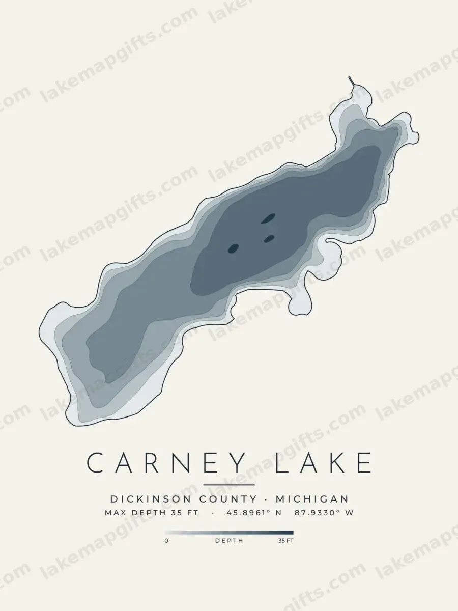 Carney Lake depth map